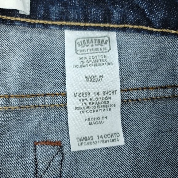 Levis Womens Misses 14 Short 37x28 Signature Low Rise Bootcut Dark Wash Jeans - Picture 7 of 8